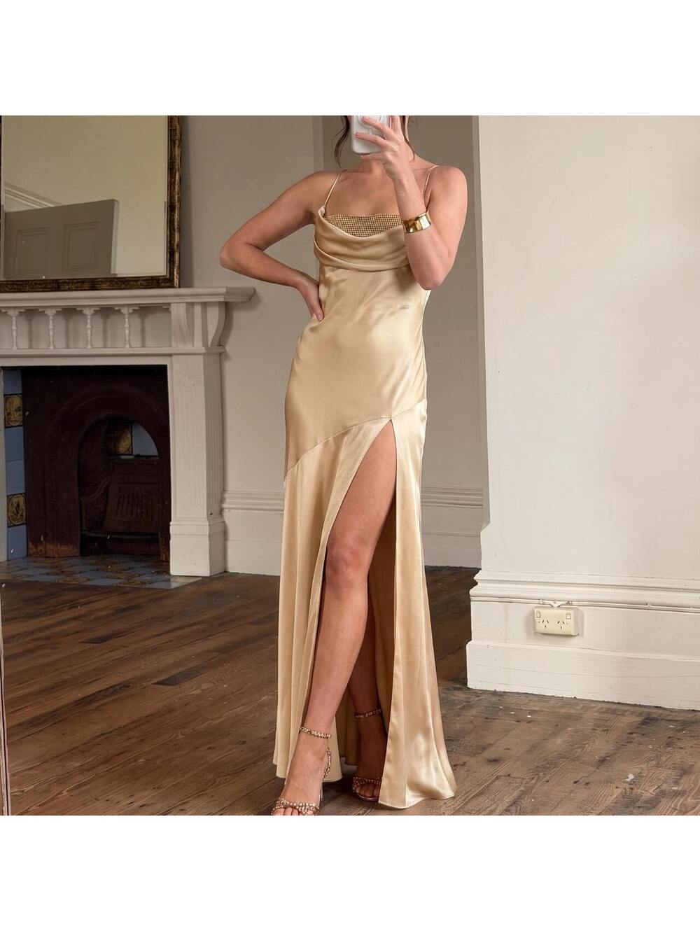 Retrofête Emery Dress in Nude